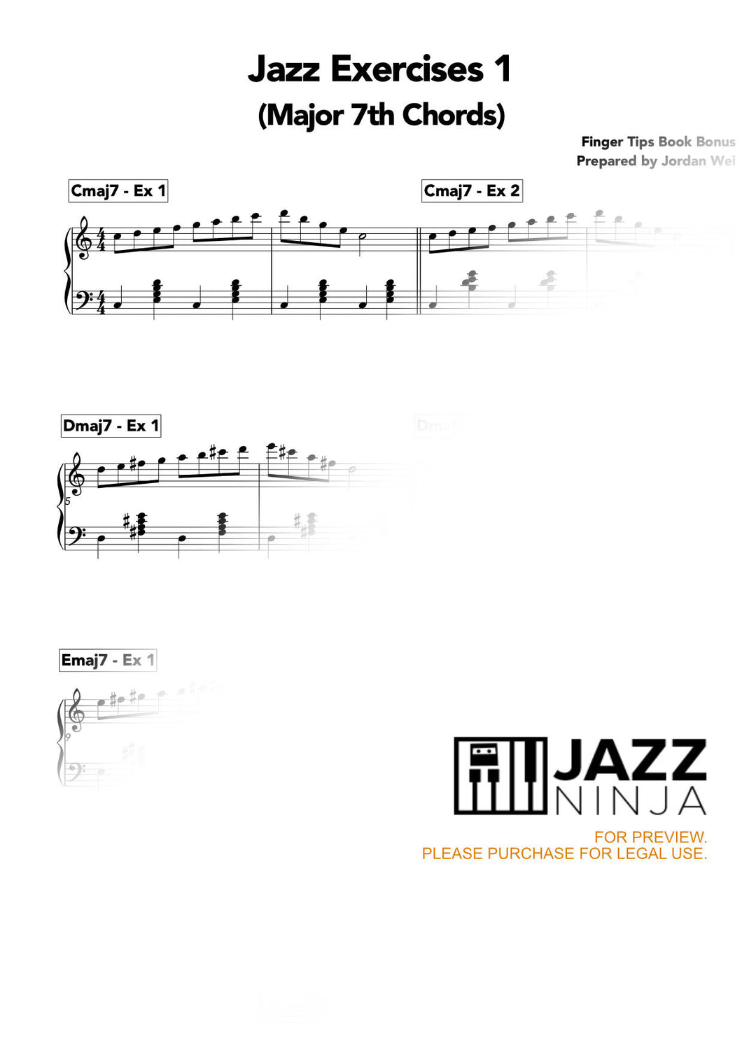 Jazz Exercises 1 (major 7th chords)