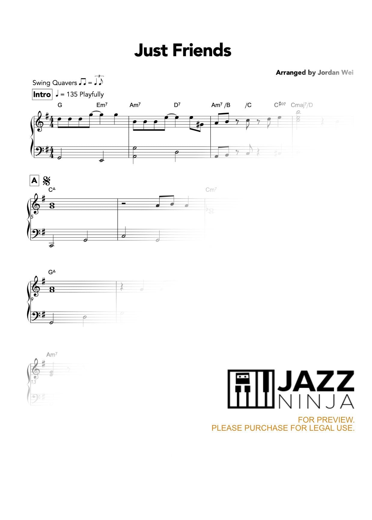 Just Friends Full Score JazzNinja